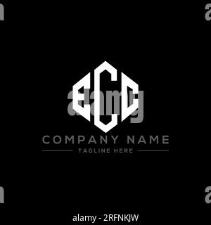 ECC letter logo design with polygon shape. ECC polygon and cube shape logo design. ECC hexagon vector logo template white and black colors. ECC monogr Stock Vector