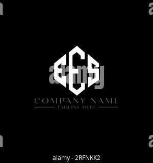 EES letter logo design with polygon shape. EES polygon and cube shape logo design. EES hexagon vector logo template white and black colors. EES monogr Stock Vector
