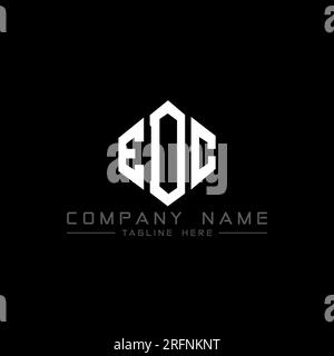 EDC letter logo design with polygon shape. EDC polygon and cube shape logo design. EDC hexagon vector logo template white and black colors. EDC monogr Stock Vector