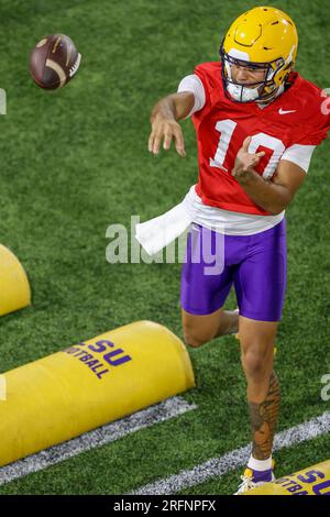 August 4, 2023: LSU Quarterback Rickie Collins (10) Looks To Throw A ...