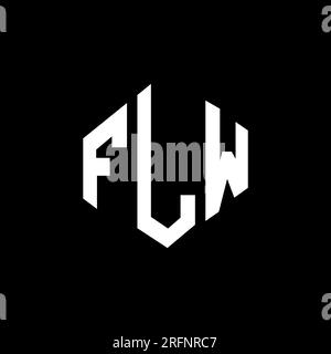 Flw Red Color FLW letter logo design with polygon shape. FLW polygon and cube shape ...