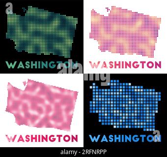 USA collection. Vector illustration of Washington theme. State Symbols ...