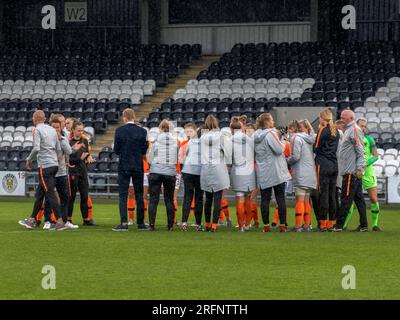 Paisley, Scotland, UK. 19th July 2019: France and the Netherlands play a UEFA Women's U19 group Championship match in Paisley. Stock Photo