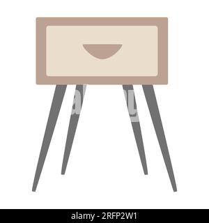 Bedside table, interior design element for living room or cabinet, flat vector illustration Stock Vector