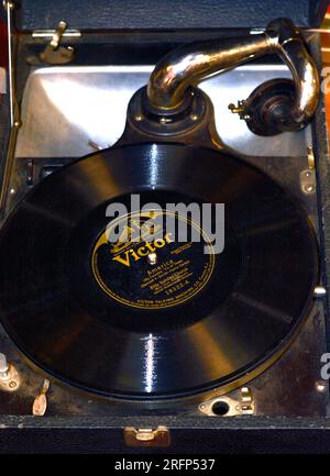 An antique Victor record album titled 'America (My Country is of Thee)' by the Billy Sunday Chorus released in 1917. Stock Photo