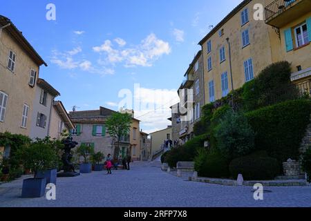 MOUGINS, FRANCE -17 APR 2023- View of the historic town of Mougins, Provence Cote d’Azur, France, near Grasse and Cannes. Many artists like Picasso li Stock Photo