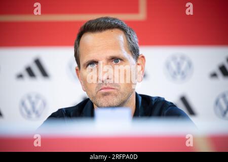 Wyong, Australia. 05th Aug, 2023. Soccer, Women: World Cup, Final Press Conference Germany: Panagiotis 'Joti' Chatzialexiou, Sporting Director National Teams. Credit: Sebastian Christoph Gollnow/dpa/Alamy Live News Stock Photo