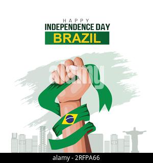 happy independence day brazil 7th September poster design. vector illustration Stock Vector