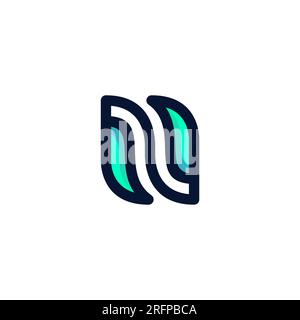 N Leaf Logo Design. N Icon Nature Logo Stock Vector