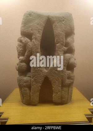 A pilaster of Buddhist railing. 1st century BC. Bhubaneshwar Stock ...