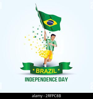 happy independence day brazil 7th September poster design. vector illustration Stock Vector
