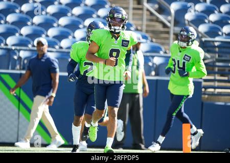 Seattle Seahawks cornerback Coby Bryant (8) defends down the field during  the second half of an