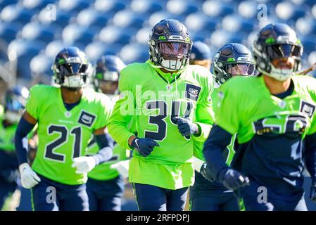 Seattle Seahawks cornerback Artie Burns runs a drill during minicamp  Tuesday, June 6, 2023, at the NFL football team's facilities in Renton,  Wash. (AP Photo/Lindsey Wasson Stock Photo - Alamy