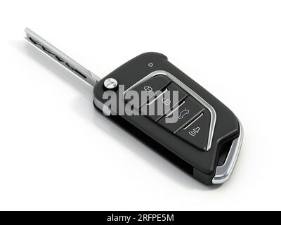 Flip car key isolated on white background. 3D illustration. Stock Photo