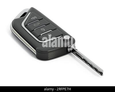 Flip car key isolated on white background. 3D illustration. Stock Photo