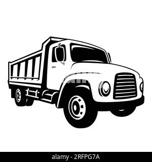 Dump truck design template. Tipper truck. Vector and illustration Stock Vector
