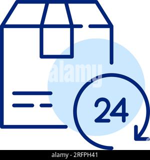 24 hour same day express delivery service Pixel perfect icon Stock Vector