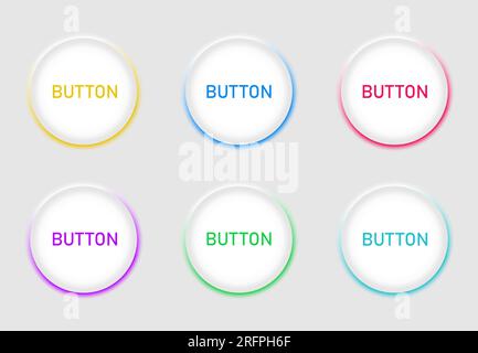 Vector set of volumetric buttons in neomorphism style. Designed for websites, mobile apps and other developers. Stock Vector