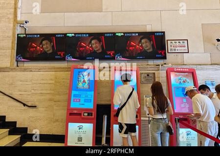 Shanghai, China. 05th Aug, 2023. Audiences prepare to watch The movie Meg 2: The Trench at a cinema in Shanghai, China, August 4, 2023. (Photo by Costfoto/NurPhoto) Credit: NurPhoto SRL/Alamy Live News Stock Photo