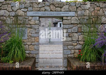 Dublin, Ireland - July 23rd 2023: Garda memorial gardens at Dublin Castle Stock Photo