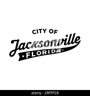 Jacksonville, Florida lettering design. Jacksonville typography design. Vector and illustration. Stock Vector