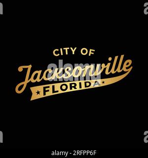 Jacksonville, Florida lettering design. Jacksonville typography design. Vector and illustration. Stock Vector