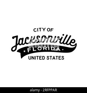 Jacksonville, Florida, USA lettering design. Jacksonville typography design. Vector and illustration. Stock Vector