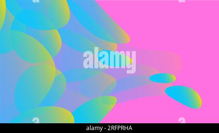 Blue abstract texture, background of cosmic energetic magical beautiful bright multicolored bubbles bubbles circles lines stripes spirals and geometri Stock Vector