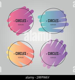 Abstract round banner set. Colorful creative vector icons. Circle frame set. Stock Vector