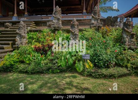 Ubud Palace, officially Puri Saren Agung, is a historical building complex situated in Ubud, Gianyar Regency of Bali, Indonesia. Stock Photo