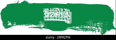 Saudi Arabia flag .Paint brush stroke vector Stock Vector