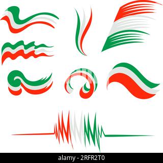 Vector logo set Italy flag icon. Flat style Stock Vector