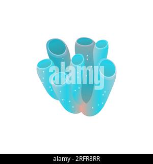 Kawaii seaweed vector illustration. Sea creatures underwater ilustration Stock Vector