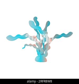 Kawaii seaweed vector illustration. Sea creatures underwater ilustration Stock Vector