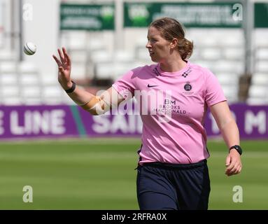 Middlesex Women Chloe Abelduring London Championship 50-over match between Essex Women against Middlesex Women at The Cloud County Ground , Chelmsford Stock Photo