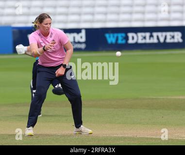 Middlesex Women Chloe Abelduring London Championship 50-over match between Essex Women against Middlesex Women at The Cloud County Ground , Chelmsford Stock Photo