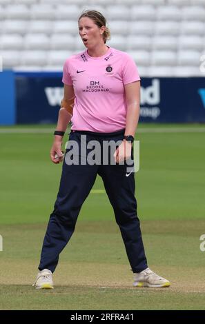 Middlesex Women Chloe Abelduring London Championship 50-over match between Essex Women against Middlesex Women at The Cloud County Ground , Chelmsford Stock Photo