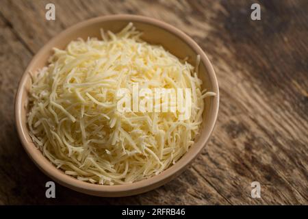 Grated Leerdammer cheese imported into the UK from The Netherlands. England UK GB Stock Photo