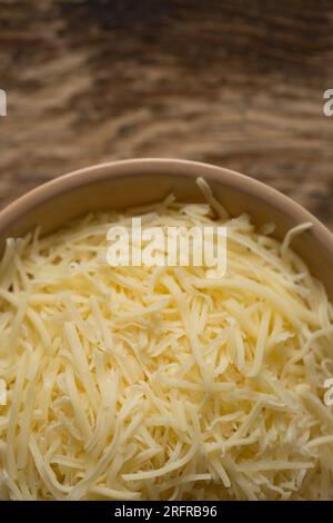 Grated Leerdammer cheese imported into the UK from The Netherlands. England UK GB Stock Photo