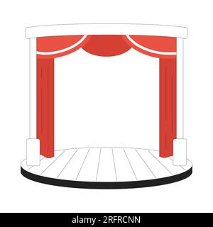 Theater stage monochrome flat vector object Stock Vector