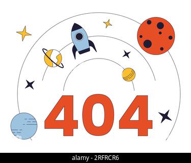 Rocket science error 404 flash message Stock Vector