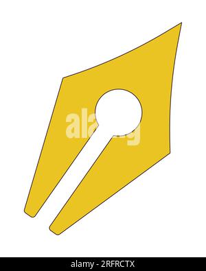 Fountain pen flat line color isolated vector object Stock Vector