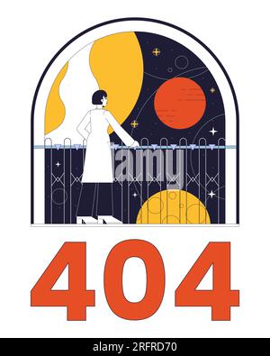Space exploration error 404 flash message Stock Vector