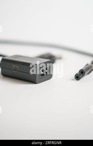 Selective focus on action camera charging box-shaped isolated on white background Stock Photo