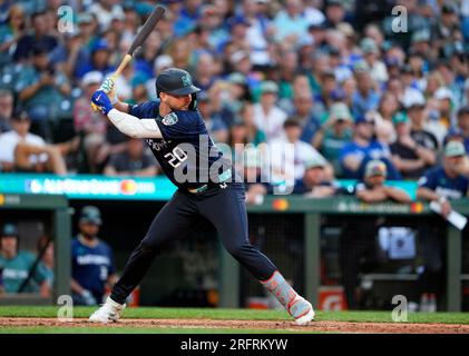 American League's Randy Arozarena, of the Tampa Bay Rays, waits for a pitch  during the first round of the MLB All-Star baseball Home Run Derby, Monday,  July 10, 2023, in Seattle. (AP