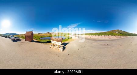 360 degree panoramic view of 360 equirectangular photo Independence Pass Continental Divide Twin Lakes Colorado