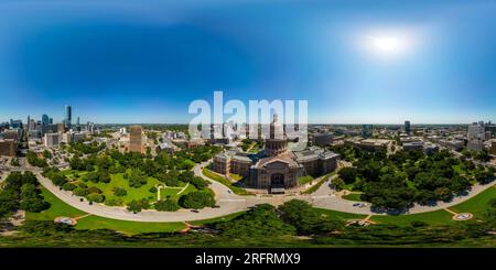 360° view of Aerial drone 360 photo austin Texas city sceneSummer 2023 ...