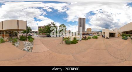 360 degree panoramic view of Colorado Springs, CO, USA - July 26, 2023: 360 photo of Pikes Peak Library District Penrose Library Colorado SPrings