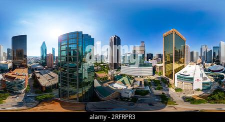 360° view of Dallas, TX, USA - July 28, 2023: Aerial drone 360 photo ...