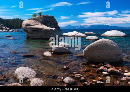 Pristine beauty of Lake Tahoe on a clear summer day Stock Photo